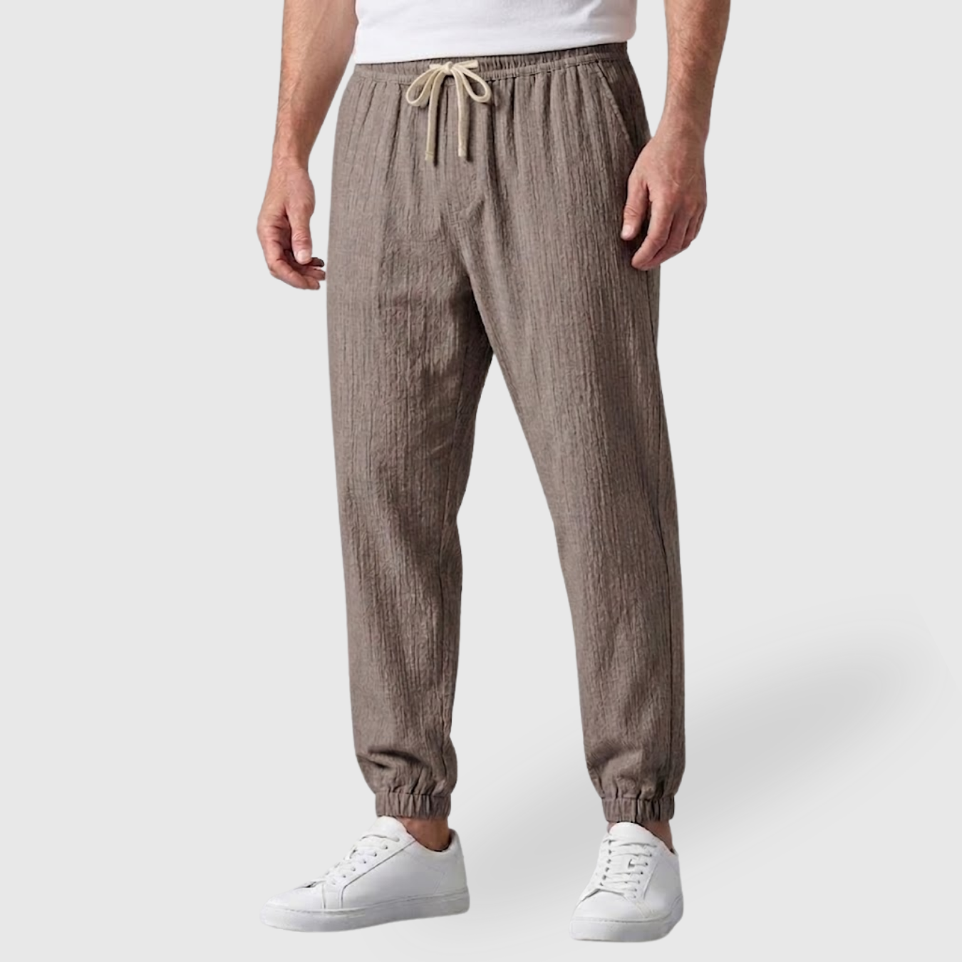 Pantalon homme été coupe légère respirante taille élastique ajustée