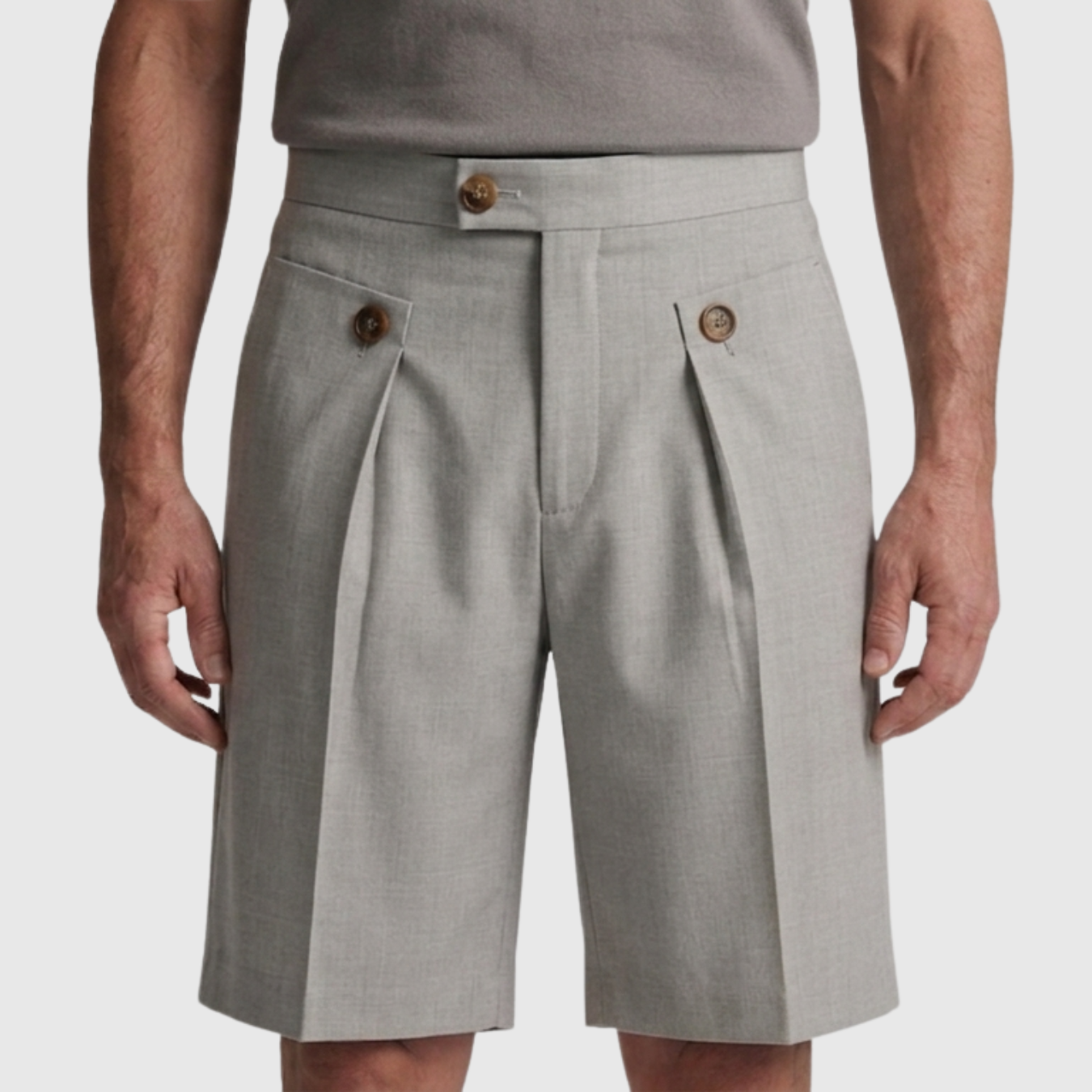 Short homme taille haute à pinces coupe ample