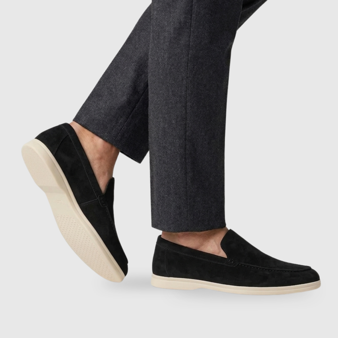 Mocassins homme daim à enfiler semelle souple style casual élégant