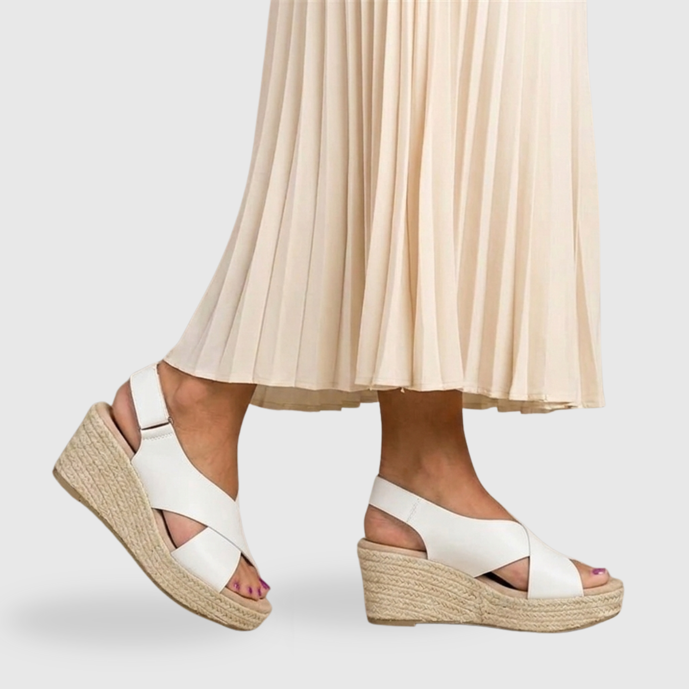 Sandales compensées femme espadrilles brides croisées semelle plateforme