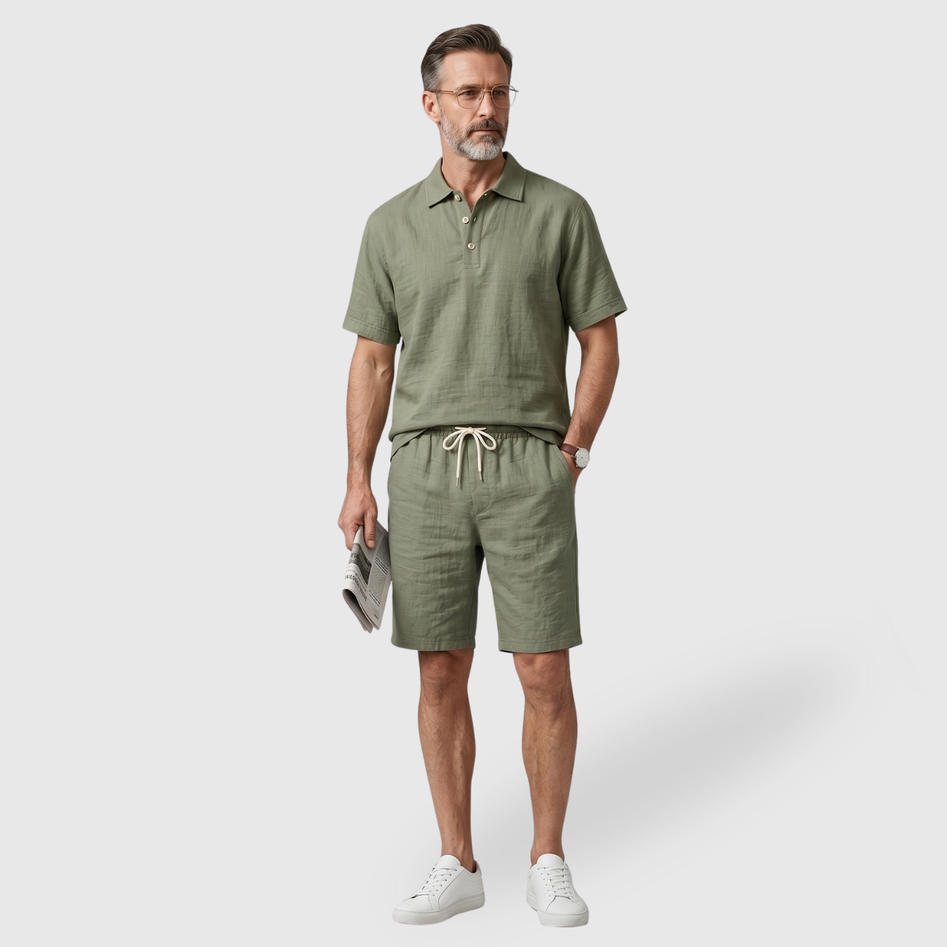 Ensemble homme polo manches courtes et short coupe décontractée