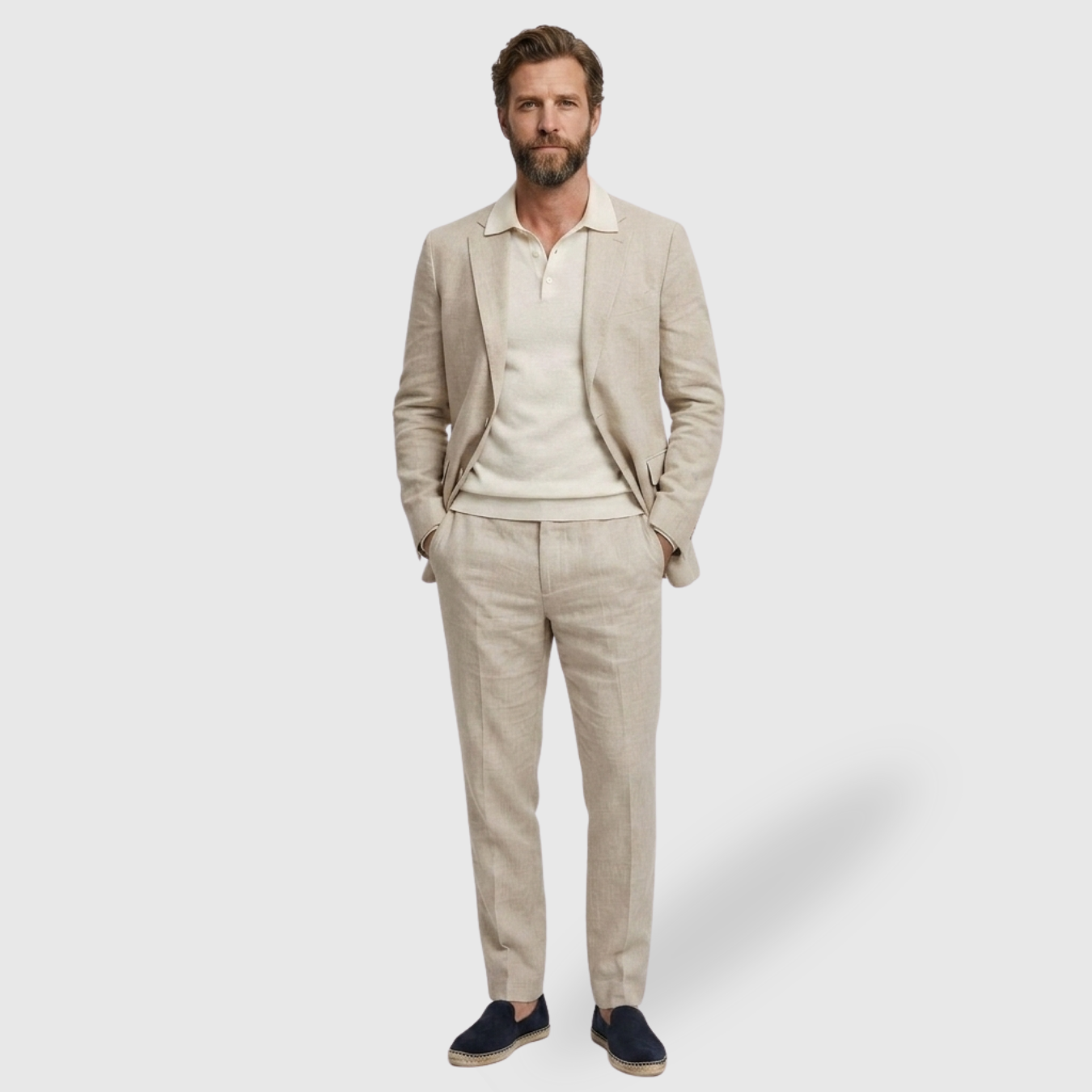 Costume homme deux pièces coupe ajustée veste blazer et pantalon