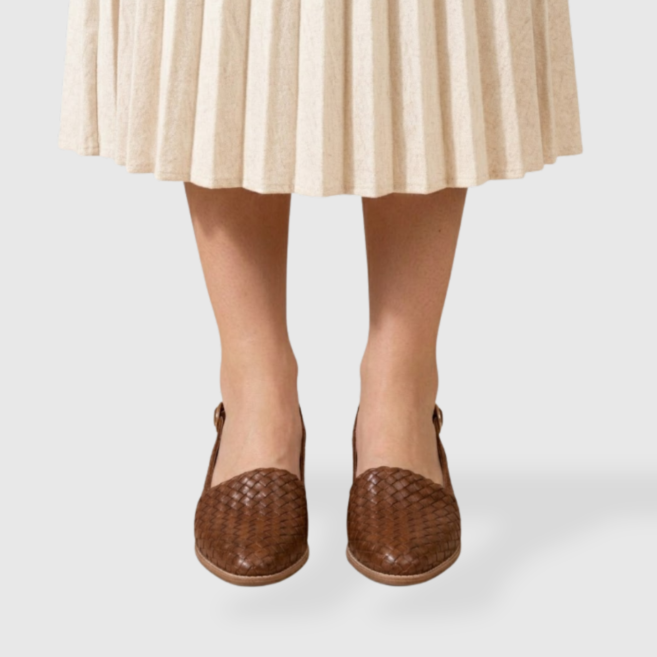 Escarpins slingback femme bout pointu tressé bride arrière talon bas