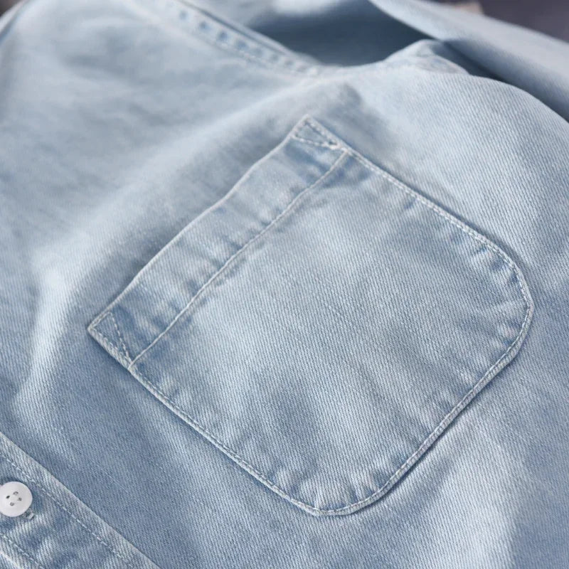 Chemise Denim Homme Coton Coupe Structurée Polyvalente