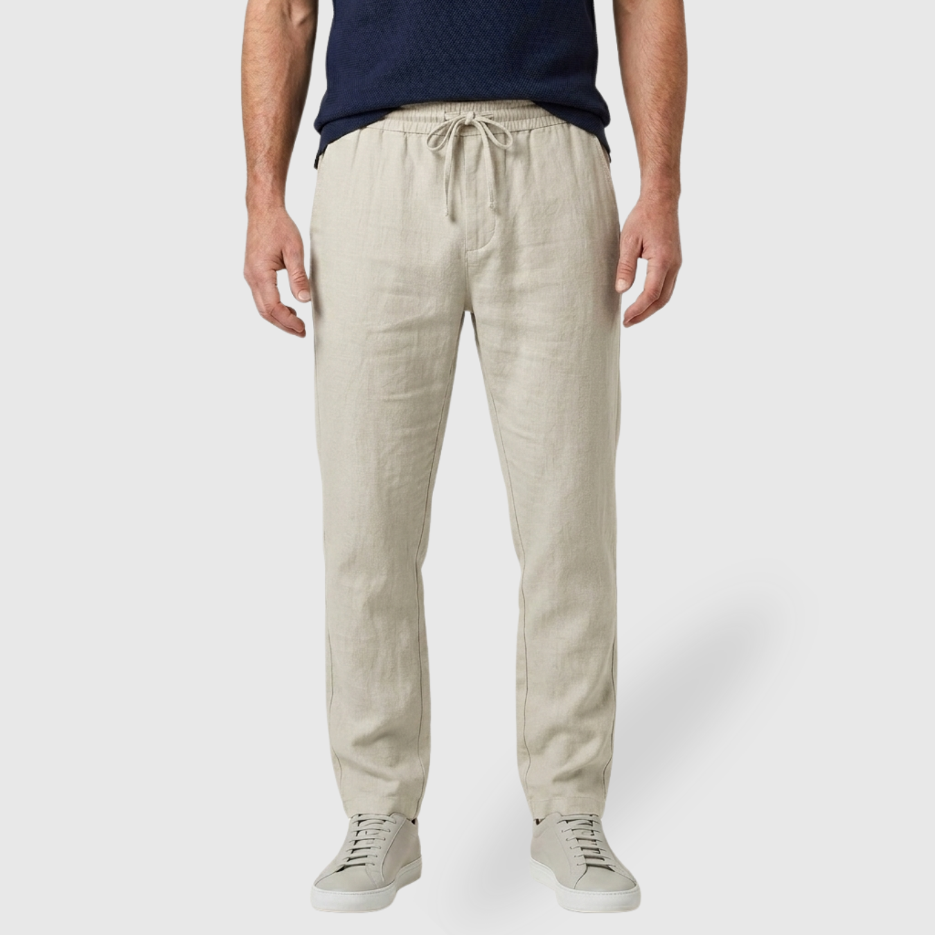 Pantalon homme été léger coupe droite respirant taille élastique