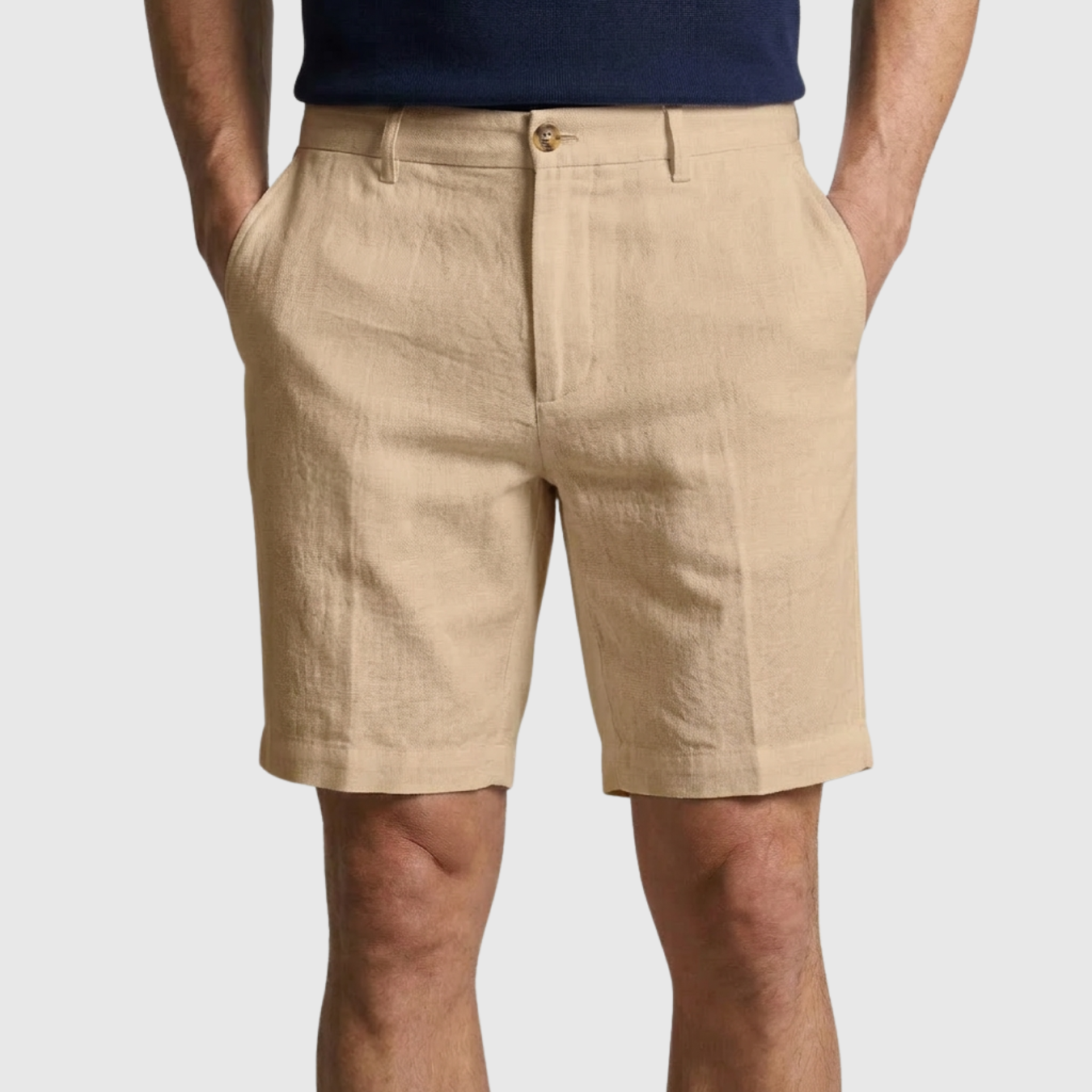 Short homme lin coupe décontractée taille élastique été léger