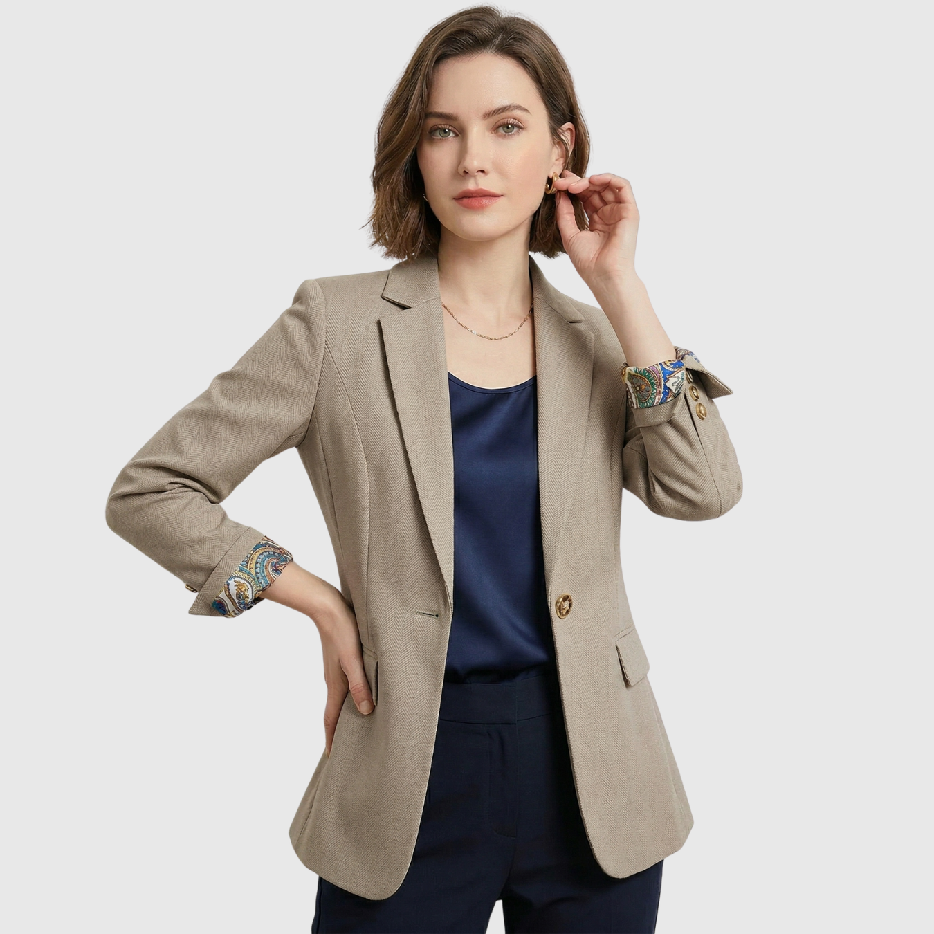 Blazer femme coupe structurée cintrée fermeture boutonnée veste tailleur