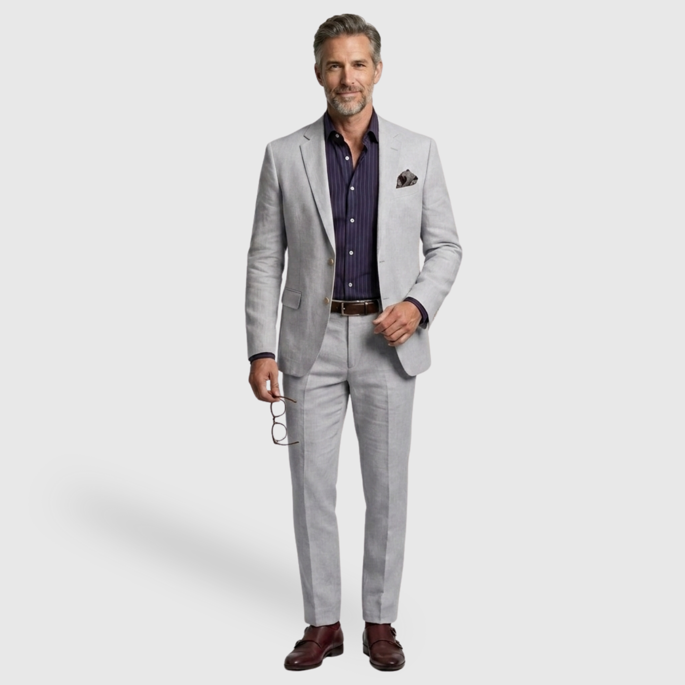 Costume homme deux pièces coupe ajustée veste simple boutonnage