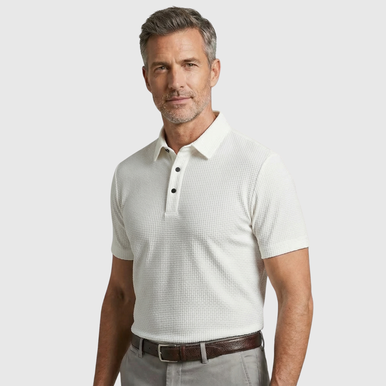 Polo homme manches courtes col boutonné coupe ajustée coton casual été