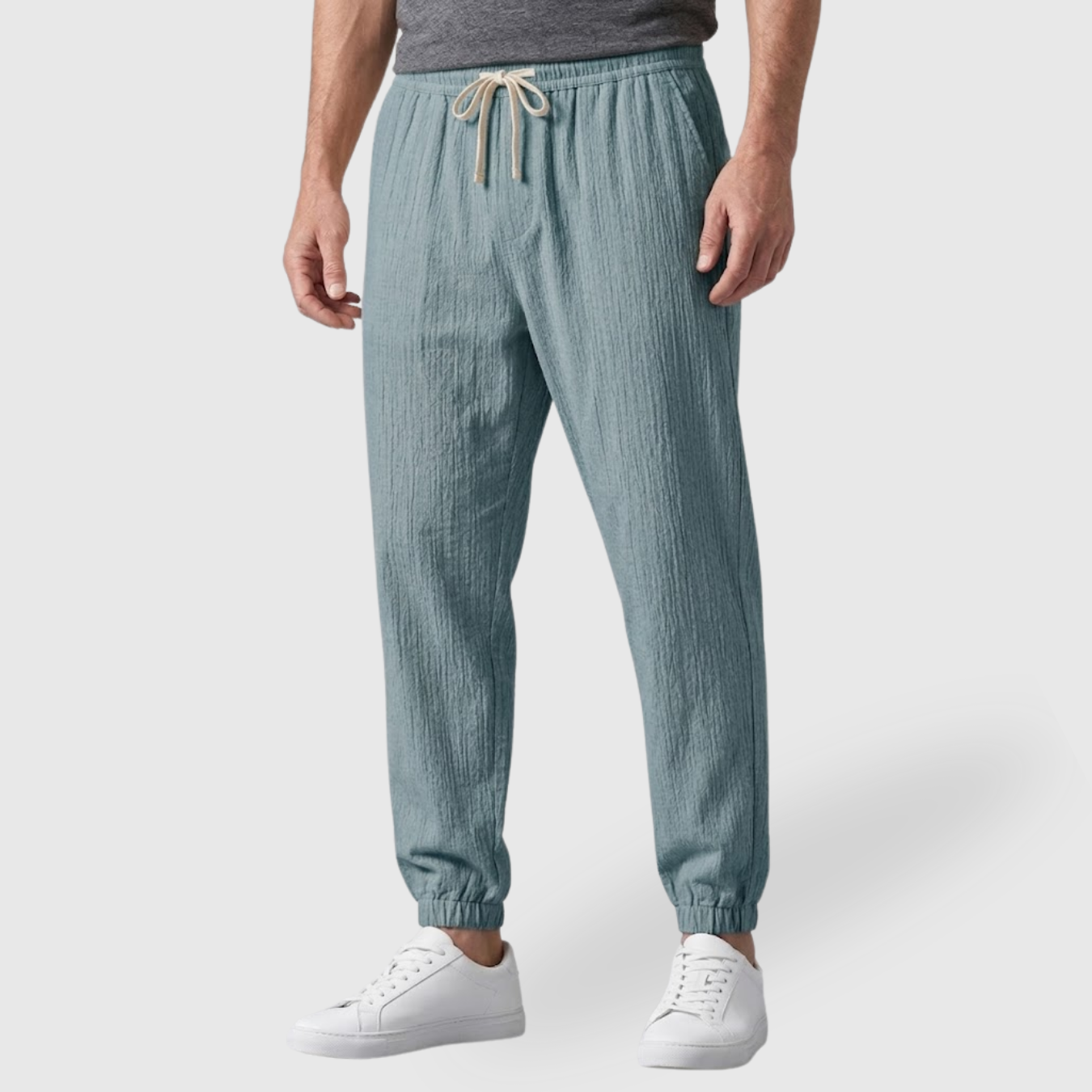 Pantalon homme été coupe légère respirante taille élastique ajustée