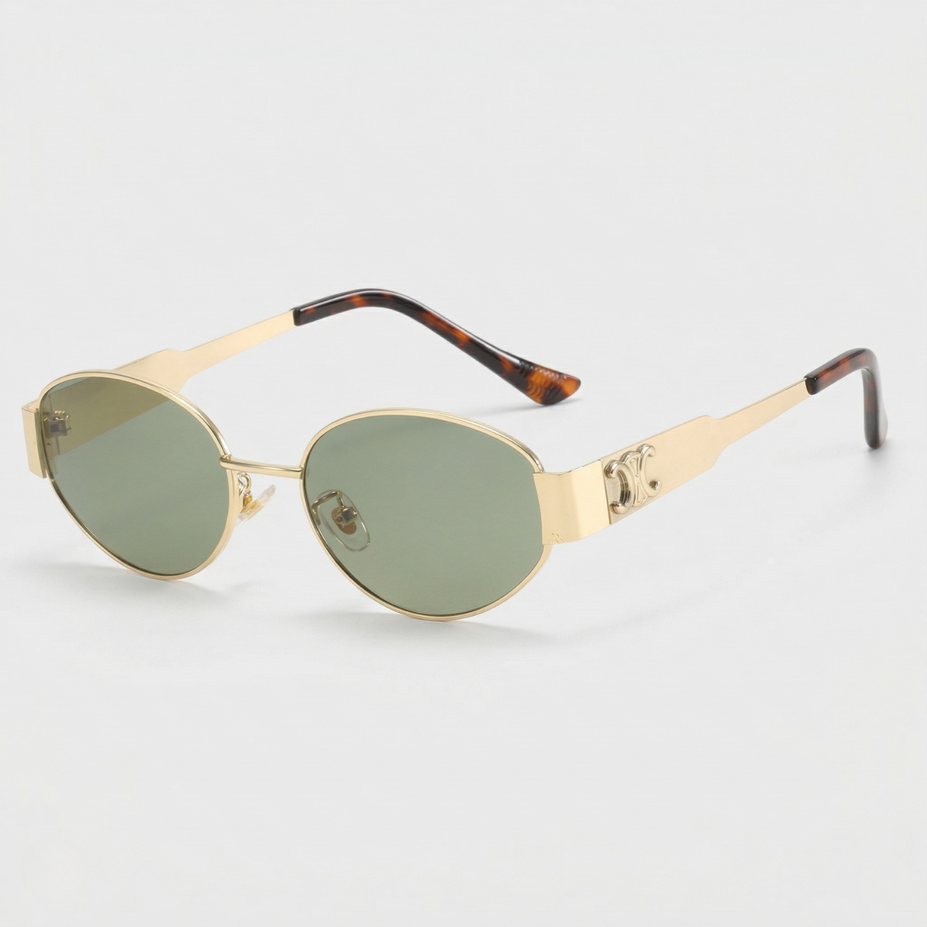 Lunettes de soleil femme ovales monture métal protection UV400 style vintage