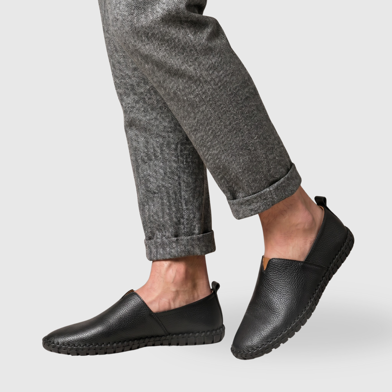 Mocassins homme similicuir sans lacets semelle souple style casual
