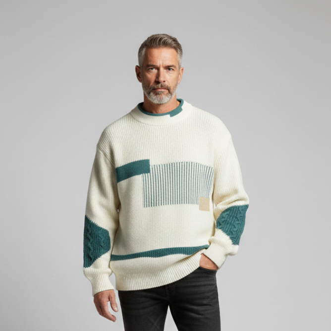 Pull en maille patchwork
