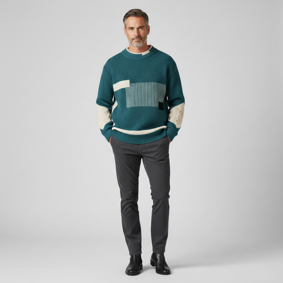 Pull en maille patchwork