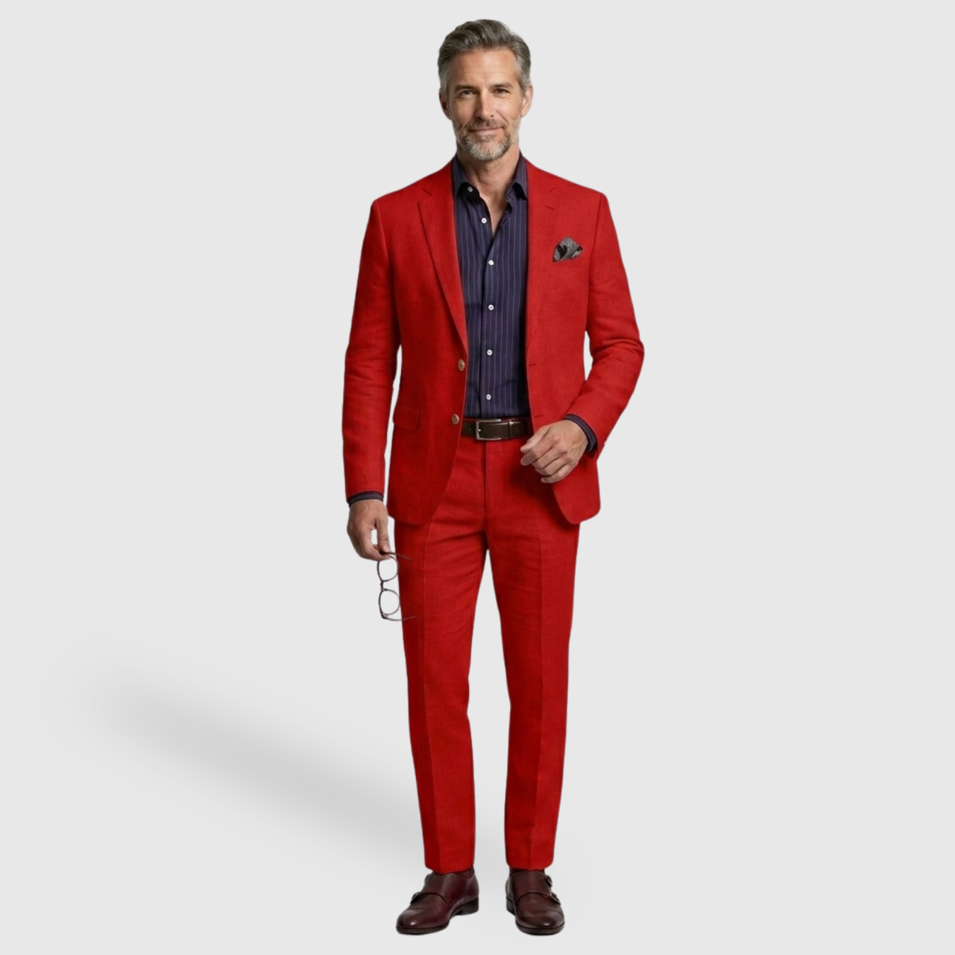 Costume homme deux pièces coupe ajustée veste simple boutonnage