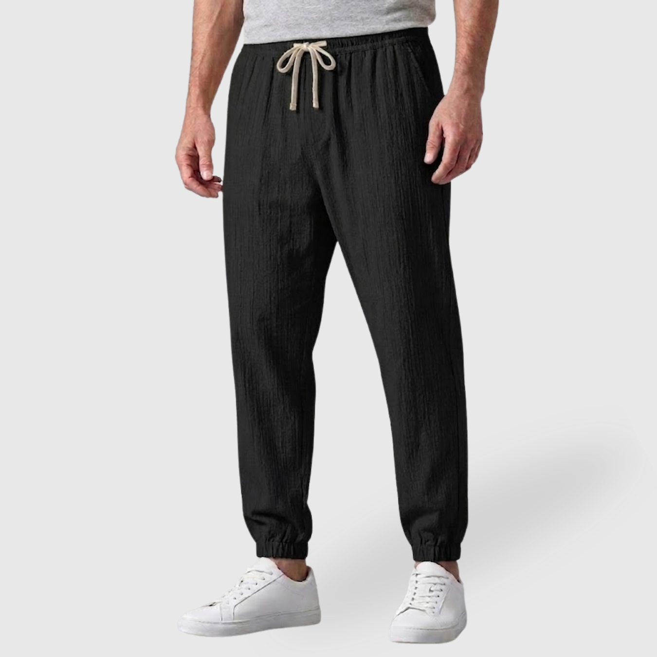Pantalon homme été coupe légère respirante taille élastique ajustée