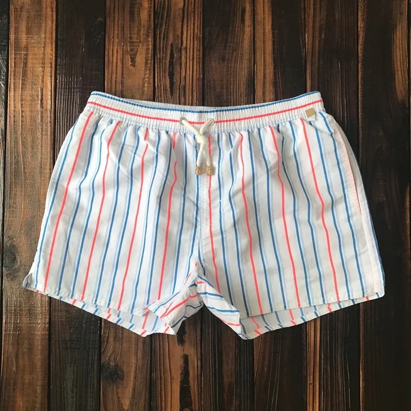 Short de bain homme séchage rapide motif rayures