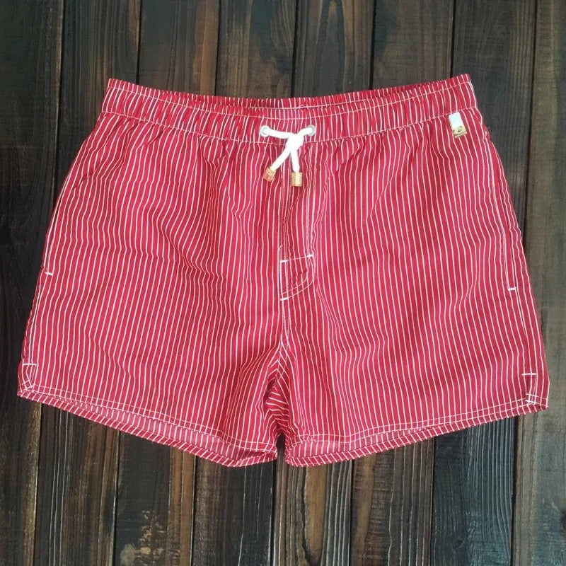 Short de bain homme séchage rapide motif rayures