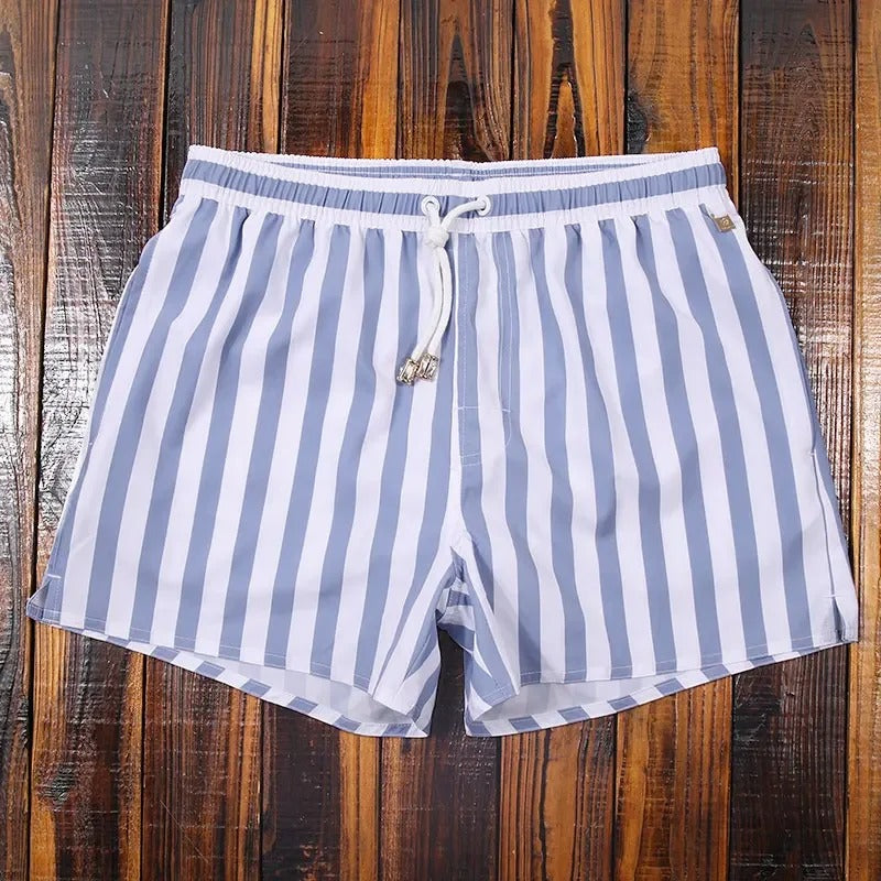 Short de bain homme séchage rapide motif rayures
