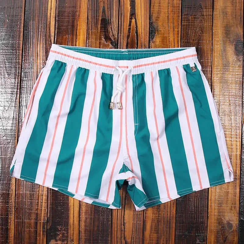 Short de bain homme séchage rapide motif rayures
