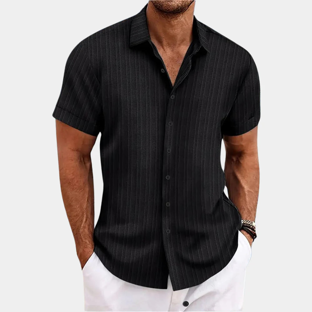 Chemise homme mélange lin coton coupe régulière été