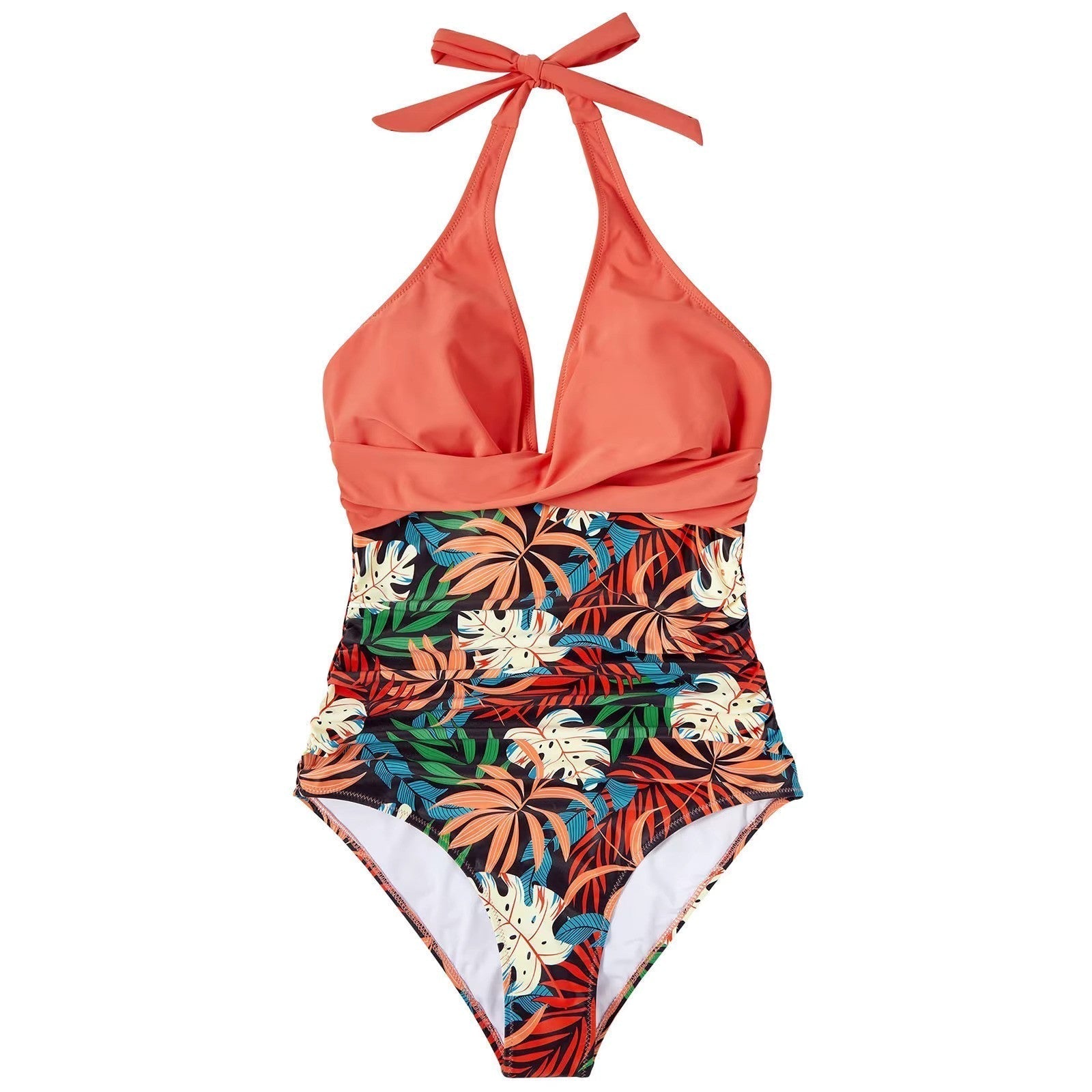 Maillot de Bain Une Pièce Femme Push-Up Taille Haute Dos Nu