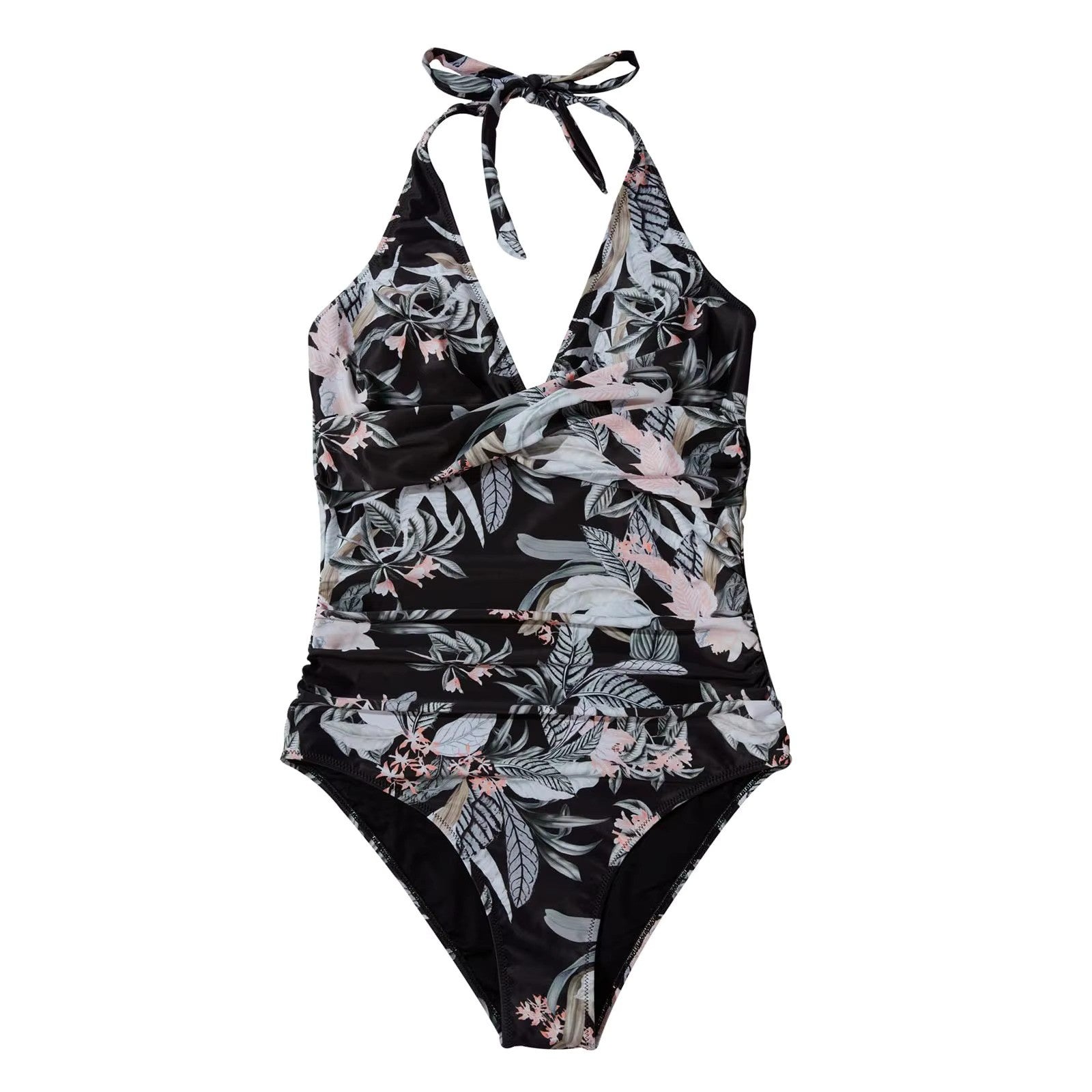 Maillot de Bain Une Pièce Femme Push-Up Taille Haute Dos Nu