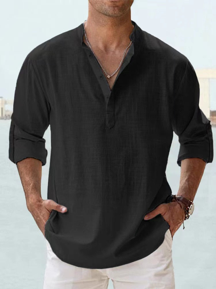 Chemise Homme Légère Manches Longues Été Casual