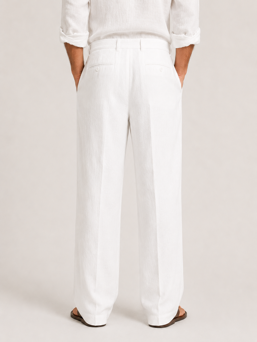 Pantalon lin homme respirant coupe droite été confortable