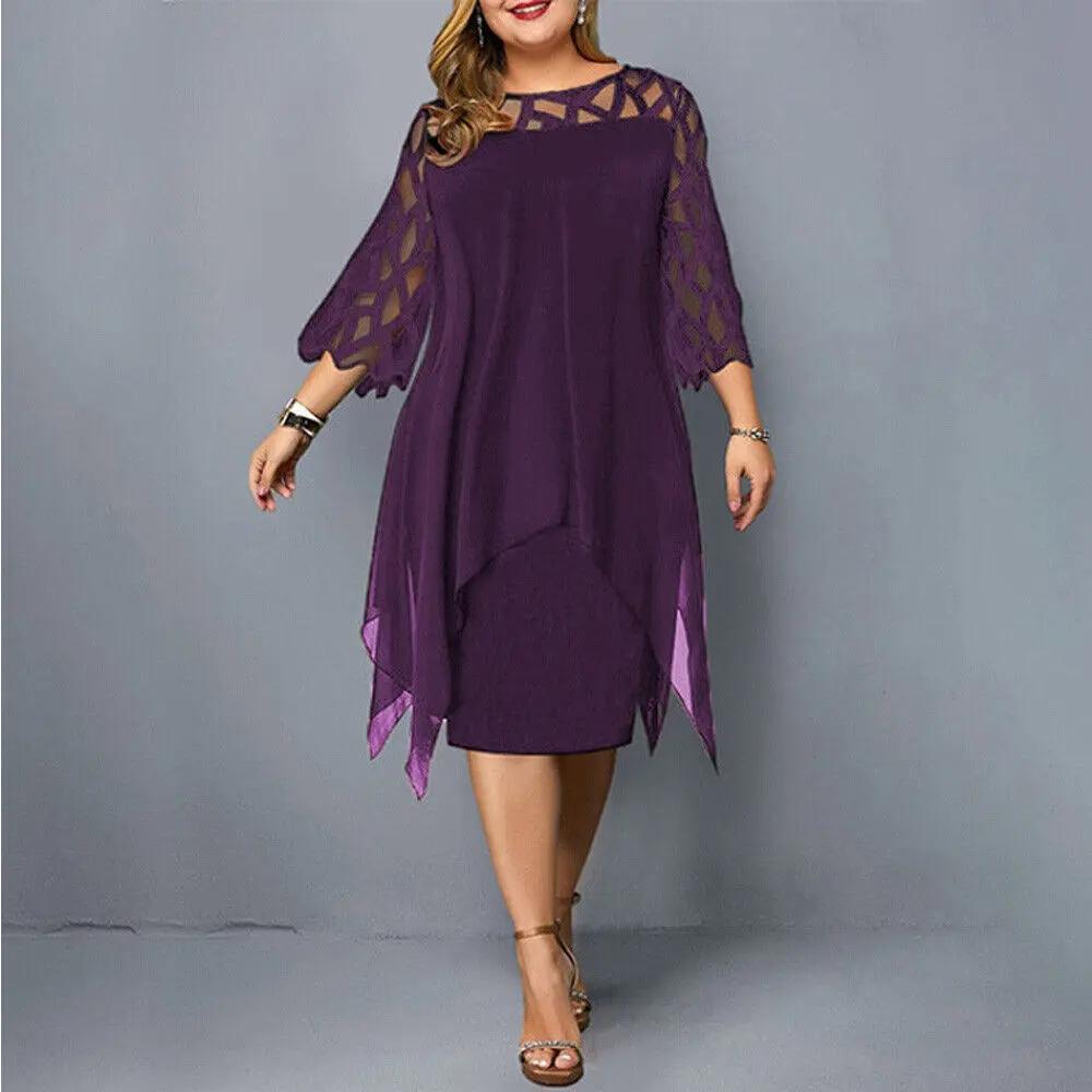 Robe Midi Femme Élégante Polyvalente Coupe Ajustée