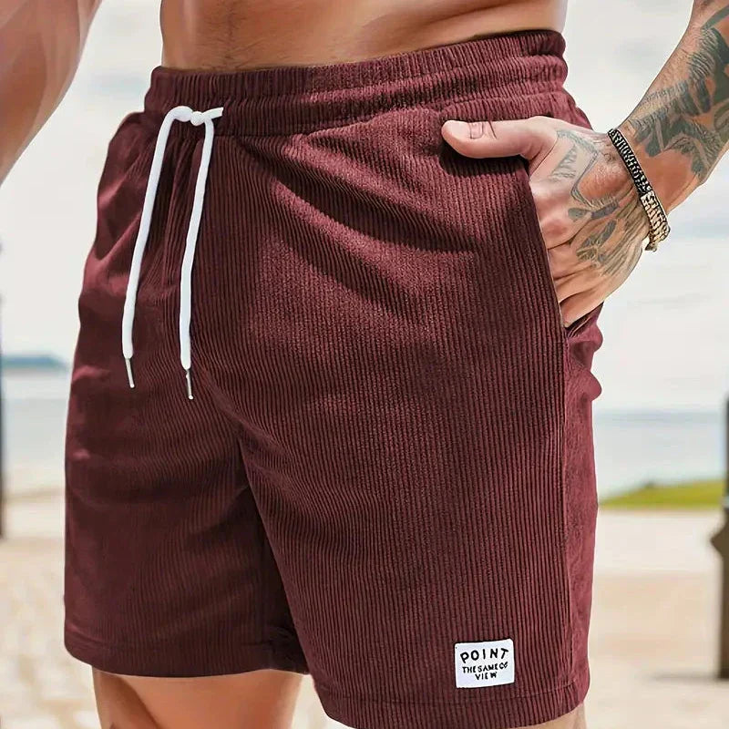 Haut short velours homme — vêtement décontracté d'été à lacet