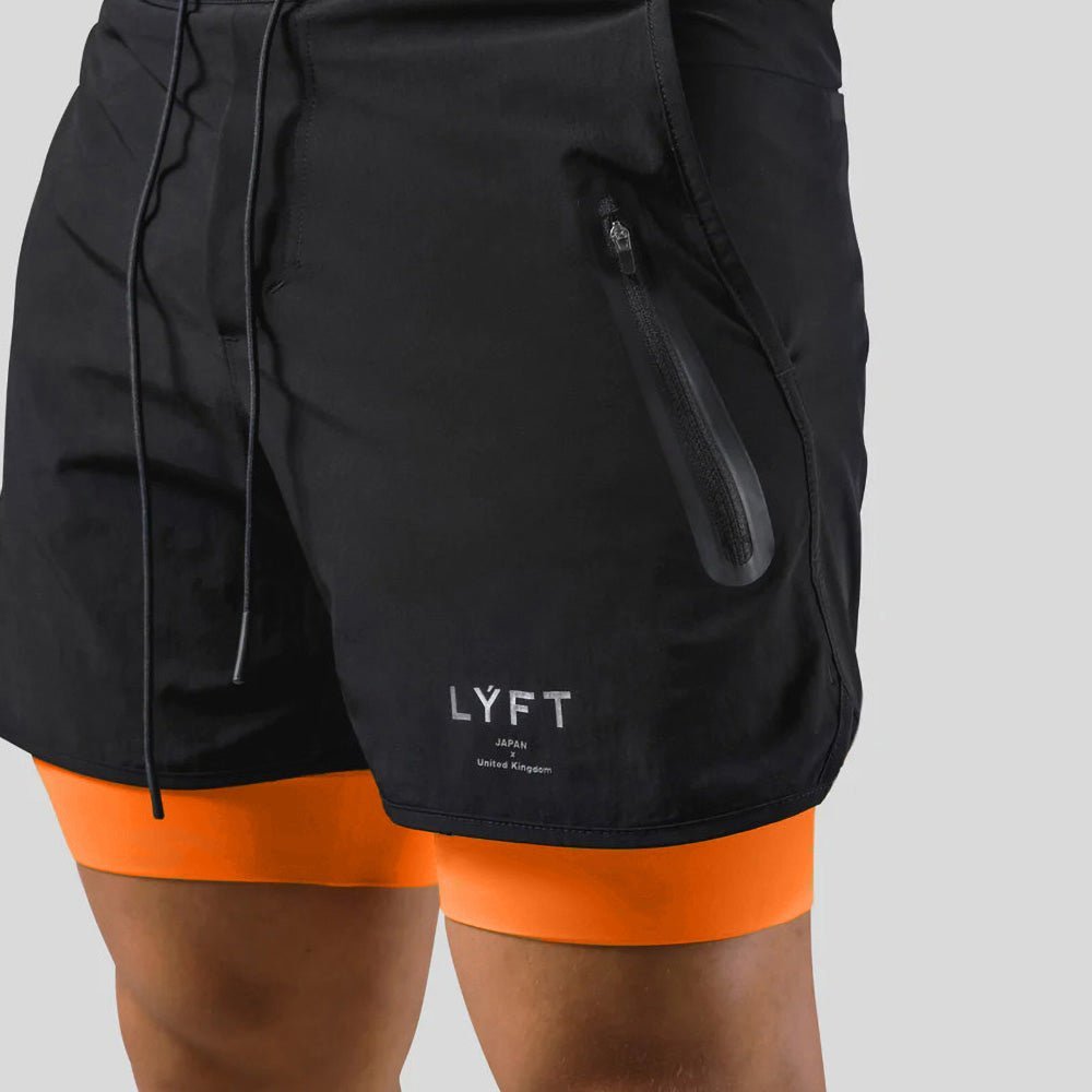 Short de sport homme 2-en-1 avec compression intégrée