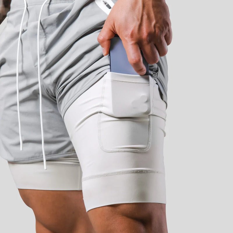 Short de sport homme 2-en-1 avec compression intégrée
