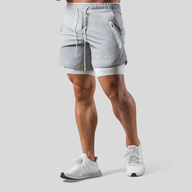 Short de sport homme 2-en-1 avec compression intégrée