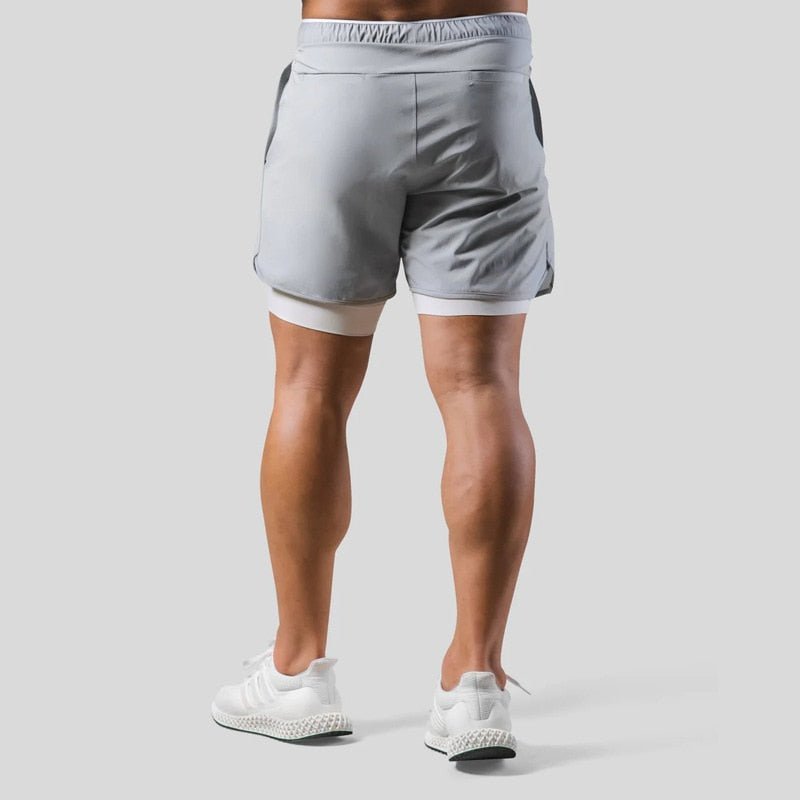 Short de sport homme 2-en-1 avec compression intégrée