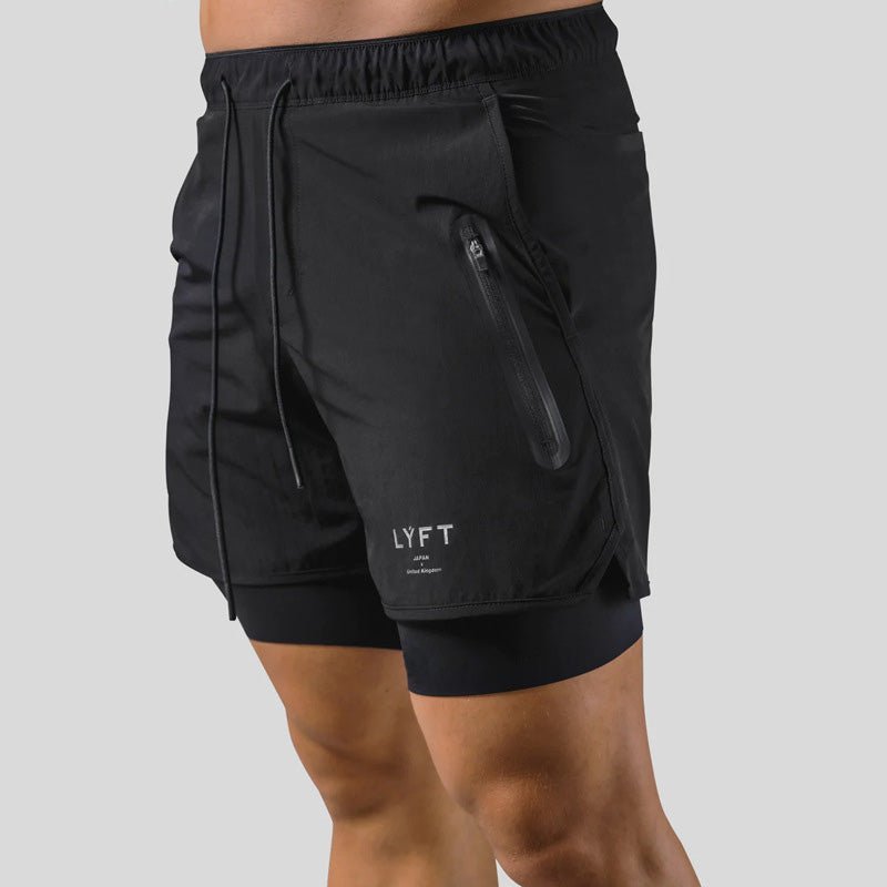 Short de sport homme 2-en-1 avec compression intégrée