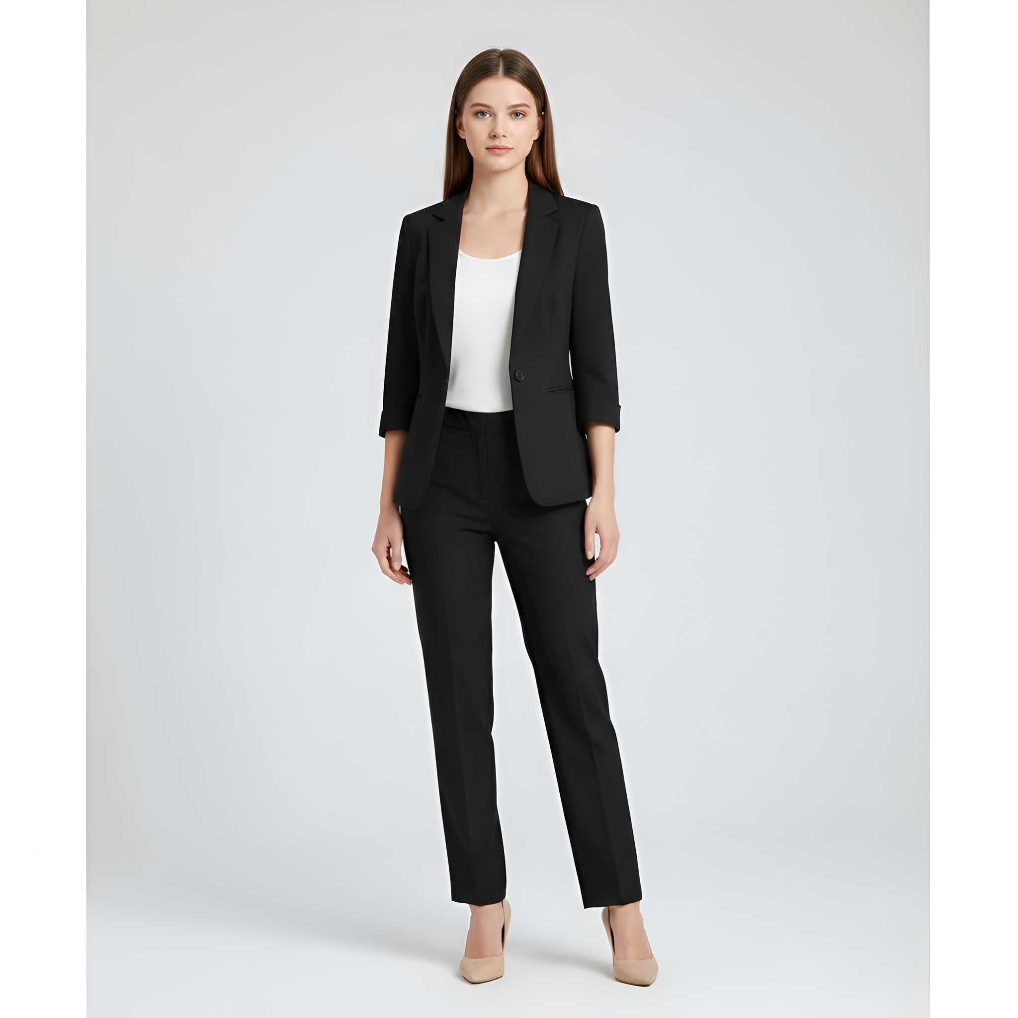 Ensemble femme blazer et pantalon tailleur élégant