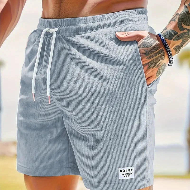 Haut short velours homme — vêtement décontracté d'été à lacet