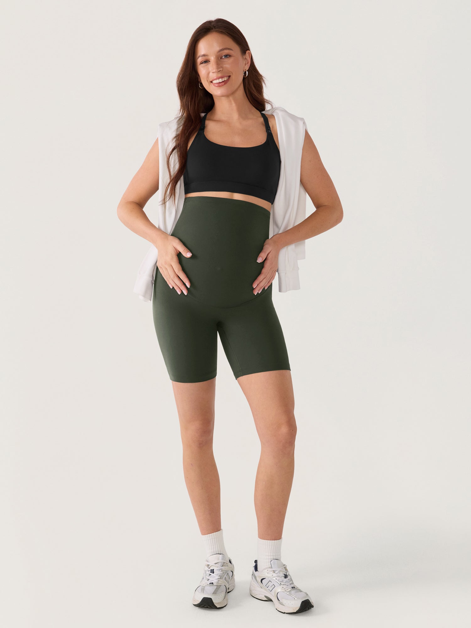 Short Maternité Femme Sans Couture Avant Taille Haute