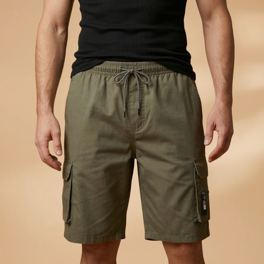 Bermuda cargo de randonnée | short ample taille élastiquée pour loisirs