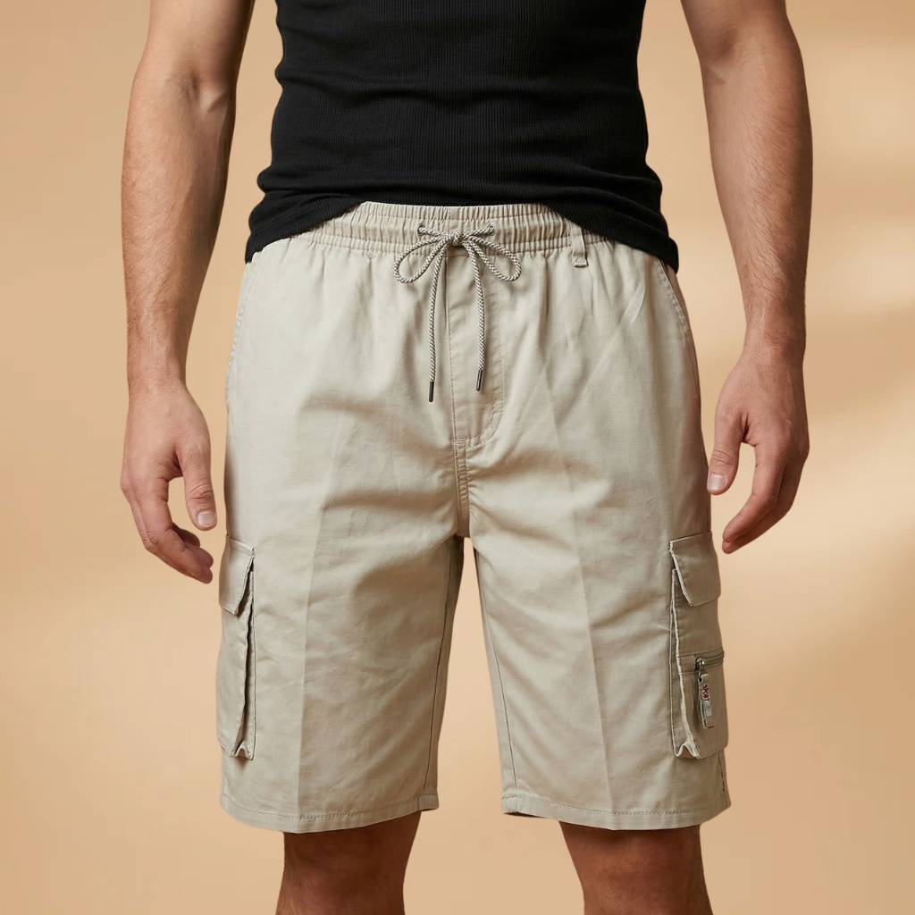Bermuda cargo de randonnée | short ample taille élastiquée pour loisirs