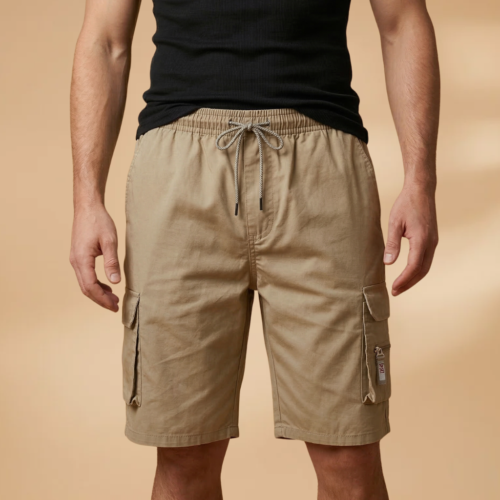 Bermuda cargo de randonnée | short ample taille élastiquée pour loisirs