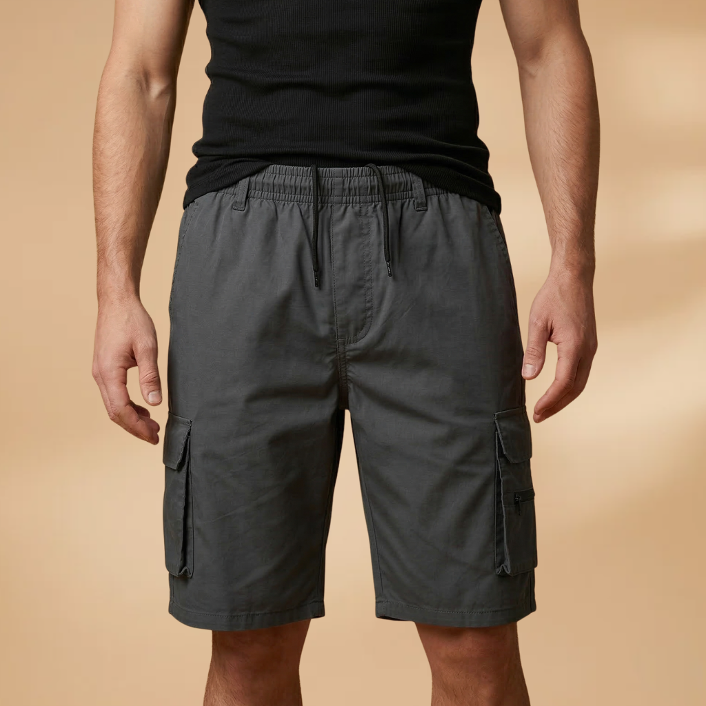 Bermuda cargo de randonnée | short ample taille élastiquée pour loisirs