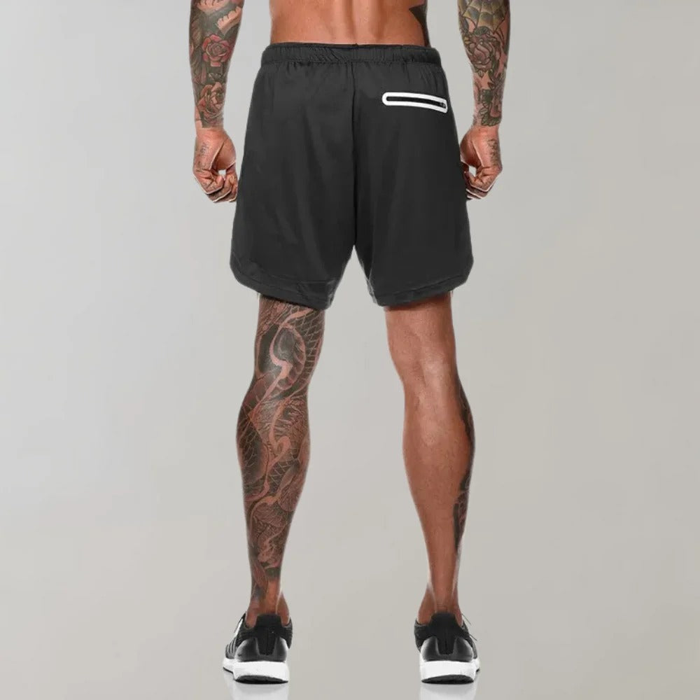Short Sport Homme Double Épaisseur Poche Latérale