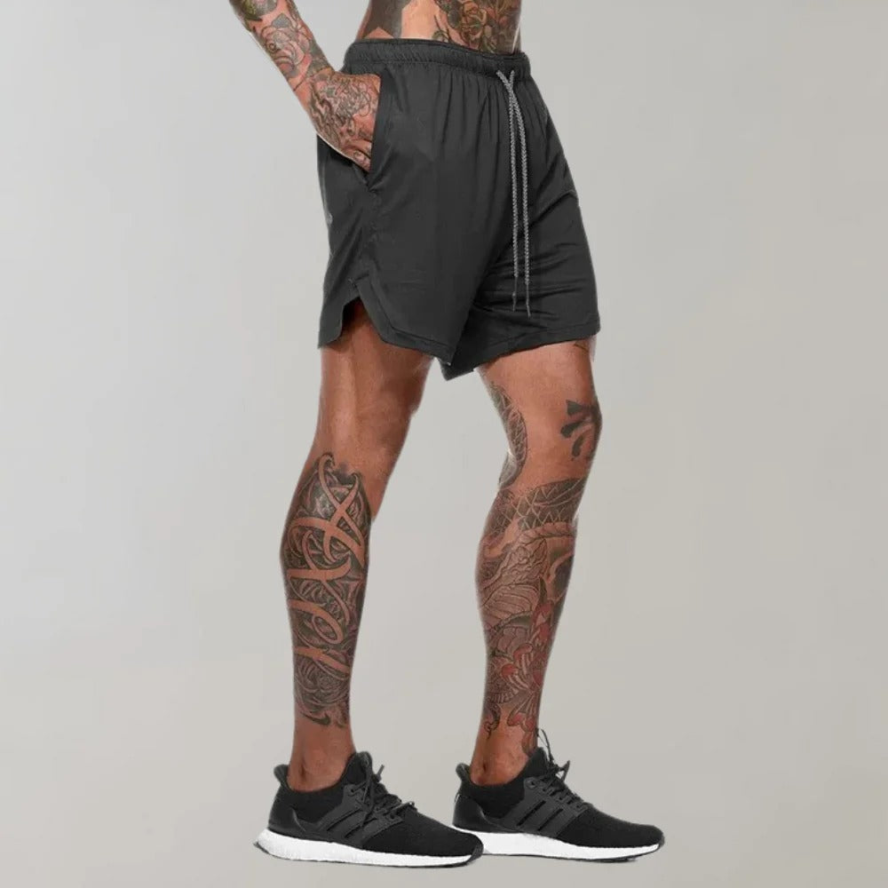 Short Sport Homme Double Épaisseur Poche Latérale