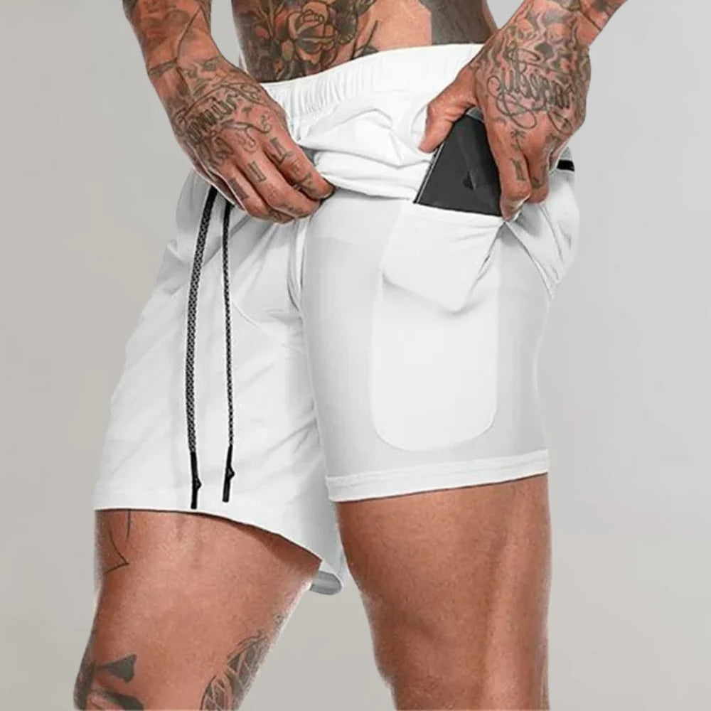 Short Sport Homme Double Épaisseur Poche Latérale