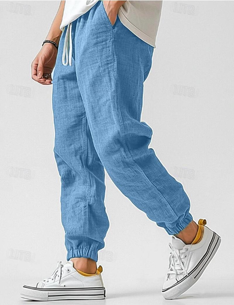Pantalon Lin Homme Coupe Ample Décontractée Été