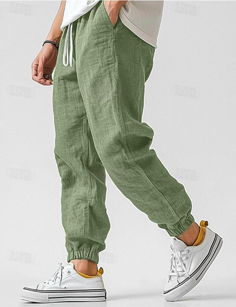 Pantalon Lin Homme Coupe Ample Décontractée Été