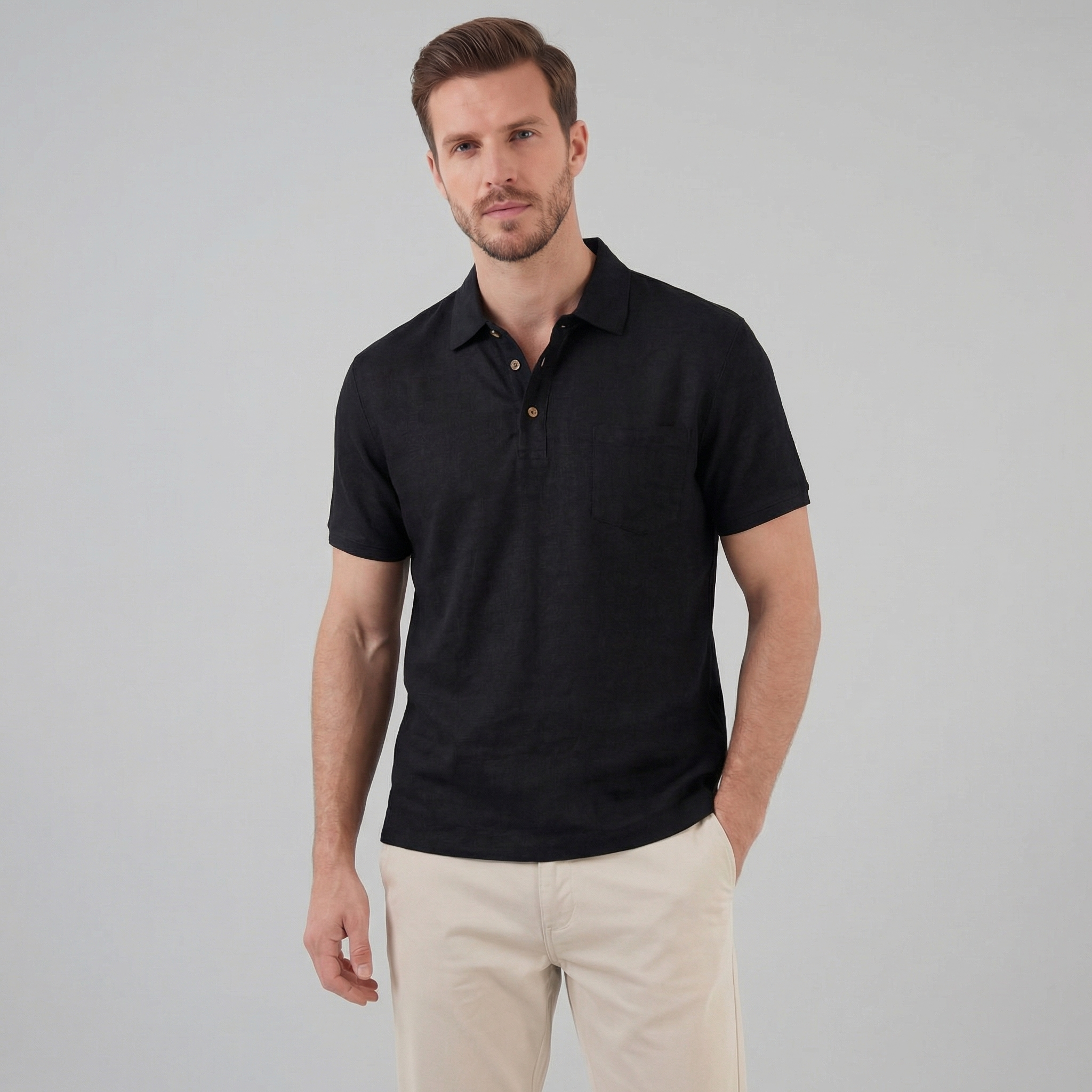 Haut polo été | vêtement maille fluide