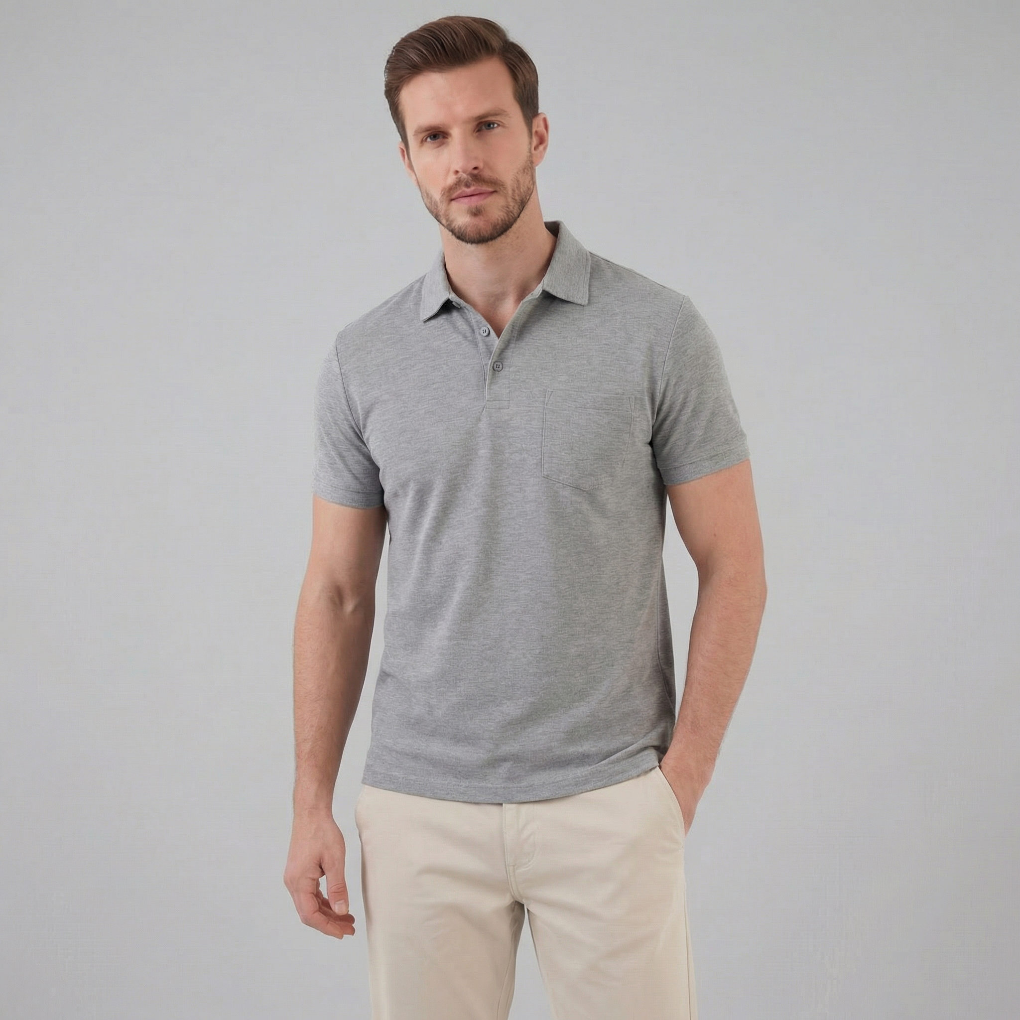 Haut polo été | vêtement maille fluide